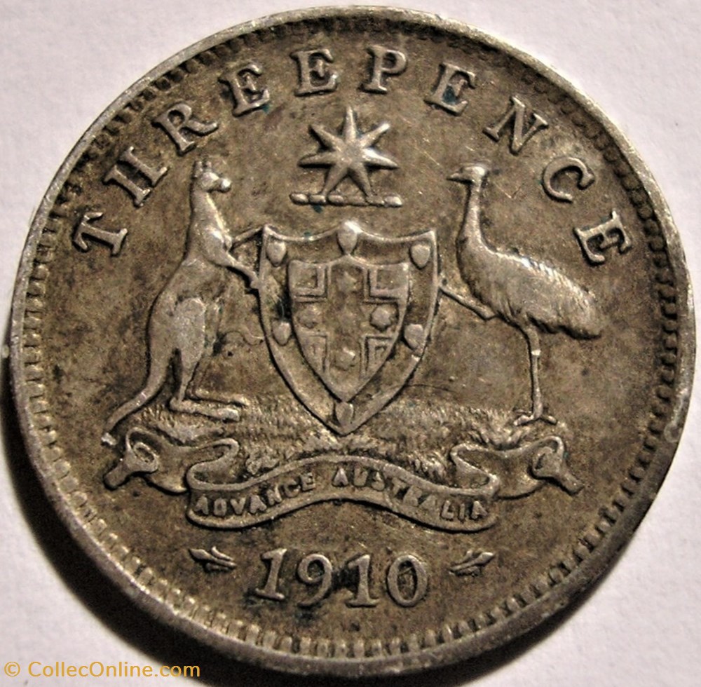 Edward VII - 3 Pence 1910 - Australia (ex.3) 2 monnaie monde australie edward vii 3 pence 1910 australia ex 3