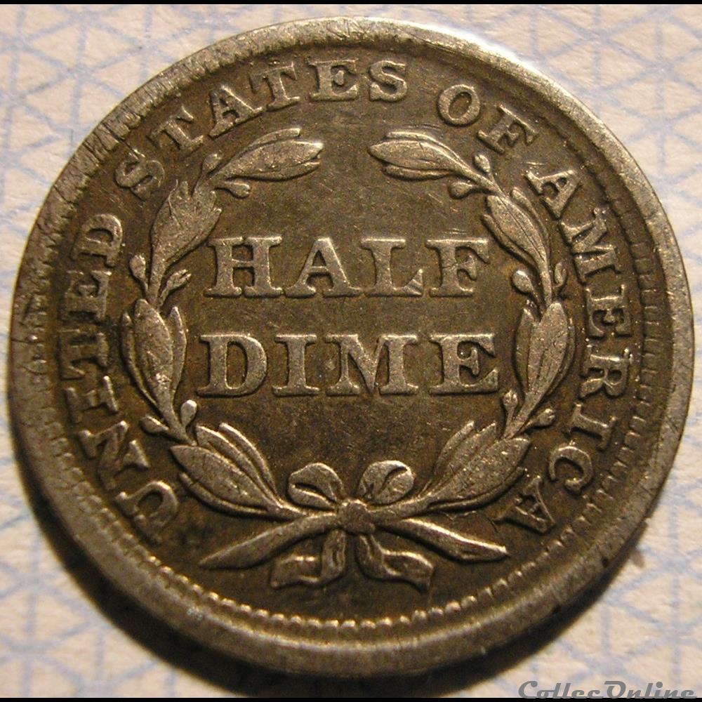 monnaies monde etats unis 1858 half dime ex 2