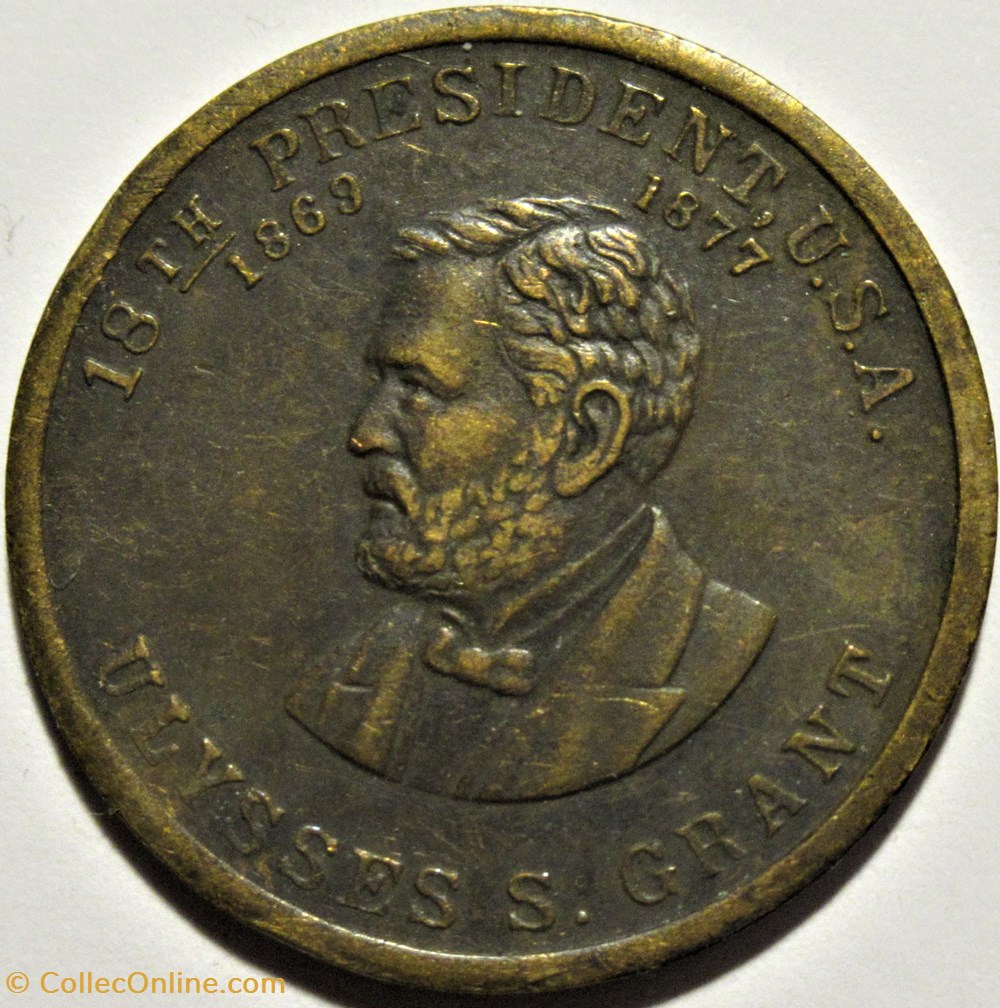 monnaies paranumismatique jetons poids 18 th president usa ulysses s grant 1869 1877 token 1970
