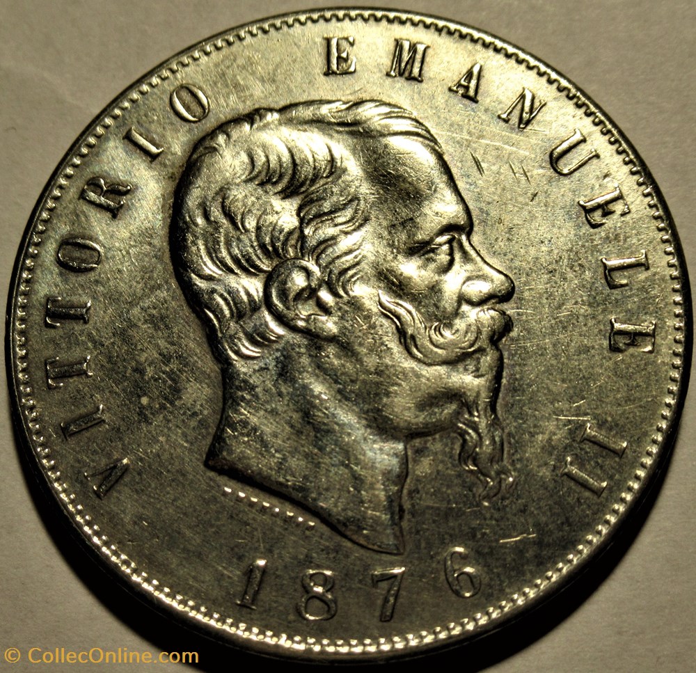1876 Regno d'Italia, 5 Lire, Roma - Vittorio Emanuele II - Counterfeit coin 2 monnaies monde italie 1876 regno italia 5 lire roma vittorio emanuele ii counterfeit coin