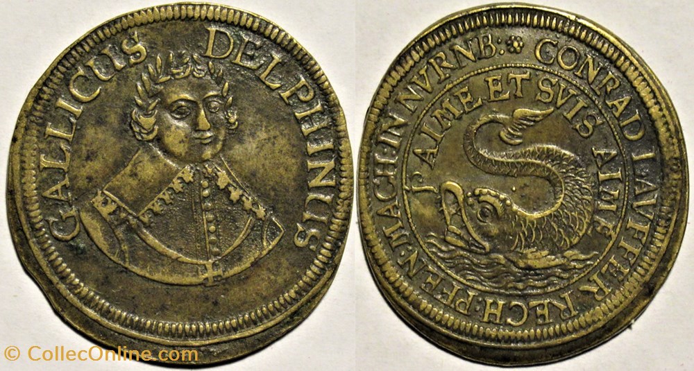 Louis XIV - Le Grand Dauphin, Rechenpfennig ca.1661-68 par C. Lauffer monnaies paranumismatique jetons poids louis xiv le grand dauphin rechenpfennig ca 1661 68 par c lauffer