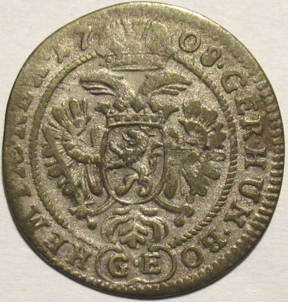1708 Prague, 3 Kreuzers - Joseph I of Habsburg monnaies europe medievale royaume de boheme 1708 prague 3 kreuzers joseph i of habsburg
