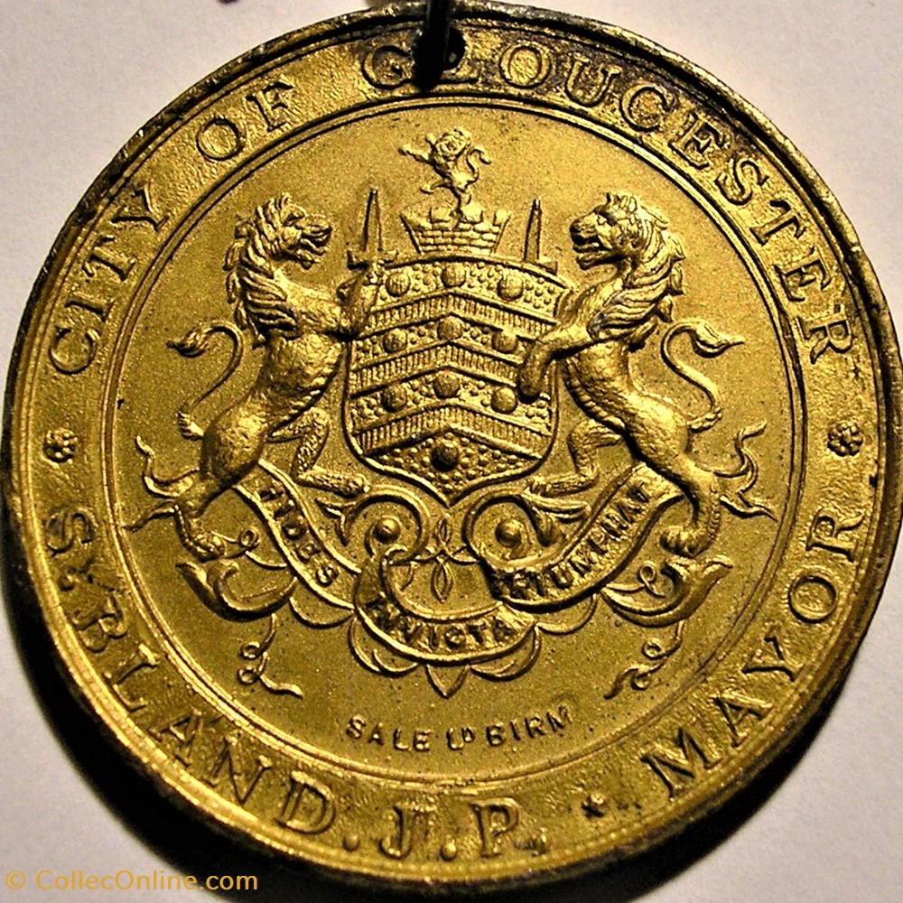 Edward VII & Alexandra - 1902 Coronation Medal, Gloucester - UK 4 medaille royaume uni edward vii alexandra 1902 coronation medal gloucester uk