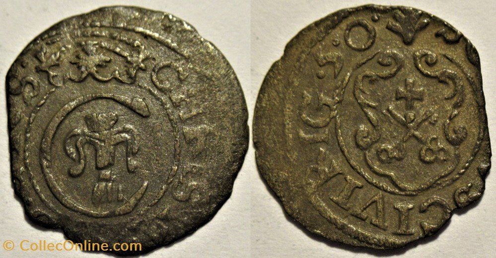 monnaies europe medievale livonie christina of sweden 1 solidus 1650 riga livonia