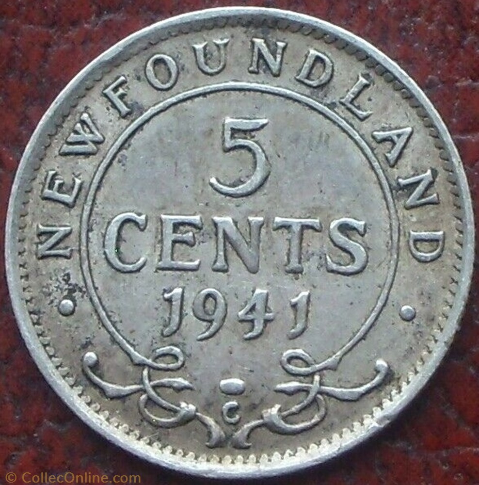 monnaie monde canadum george vi 5 cents 1941c newfoundland