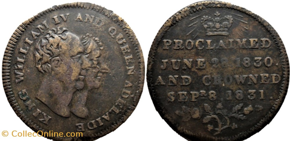 William IV & Adelaide - 1831 Coronation Token, Great Britain monnaie jeton mereaux william iv adelaide 1831 coronation token great britain