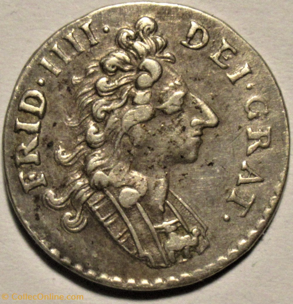 Frederik IV of Denmark - 8 Skilling 1708, Norway monnaies europe medievale norvege frederik iv of denmark 8 skilling 1708 norway