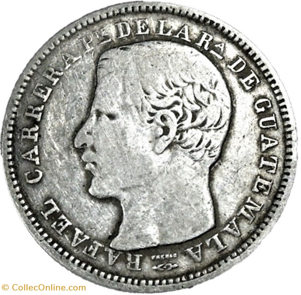 Guatemala - 4 Reales 1865, Rafael Carrera monnaies monde guatemala 4 reales 1865 rafael carrera