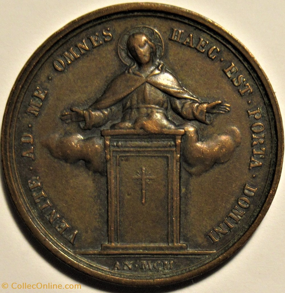 medailles religieuses pape leon xiii medaille 1900 annee sainte