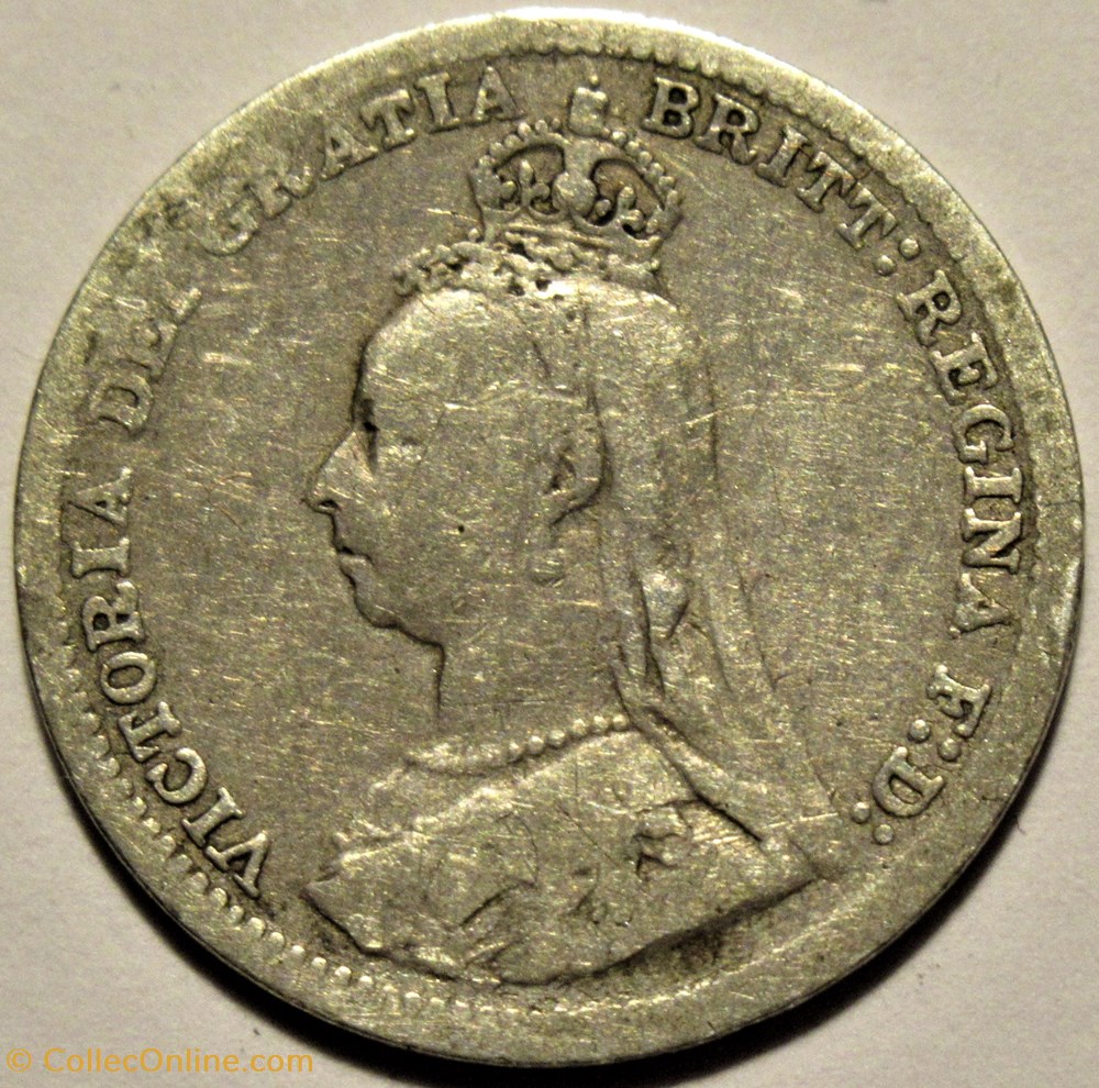Victoria - 3 pence 1891 Kingdom of Great Britain 2 monnaies monde royaume uni victoria 3 pence 1891 kingdom of great britain