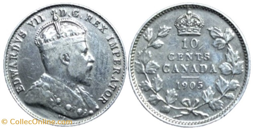 Edward VII - 10 Cents 1905 monnaies monde canada edward vii 10 cents 1905