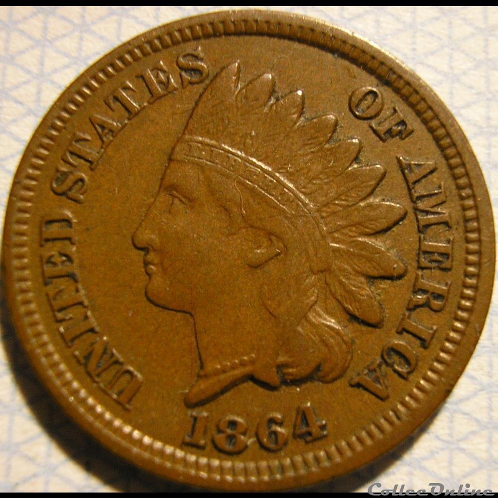 1864 One Cent (ex.2) monnaie monde etat uni 1864 one cent ex 2