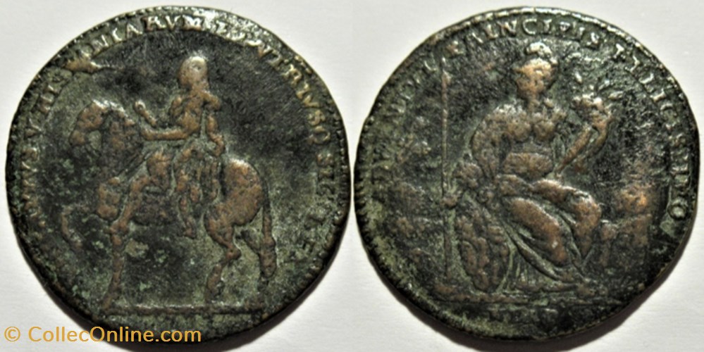 1702 Regno di Napoli - Filippo V di Borbone - 1/2 Grano della visita a Napoli del Re monnaies europe medievale royaume naples 1702 regno di napoli filippo v di borbone 1 2 grano della visita a napoli del re