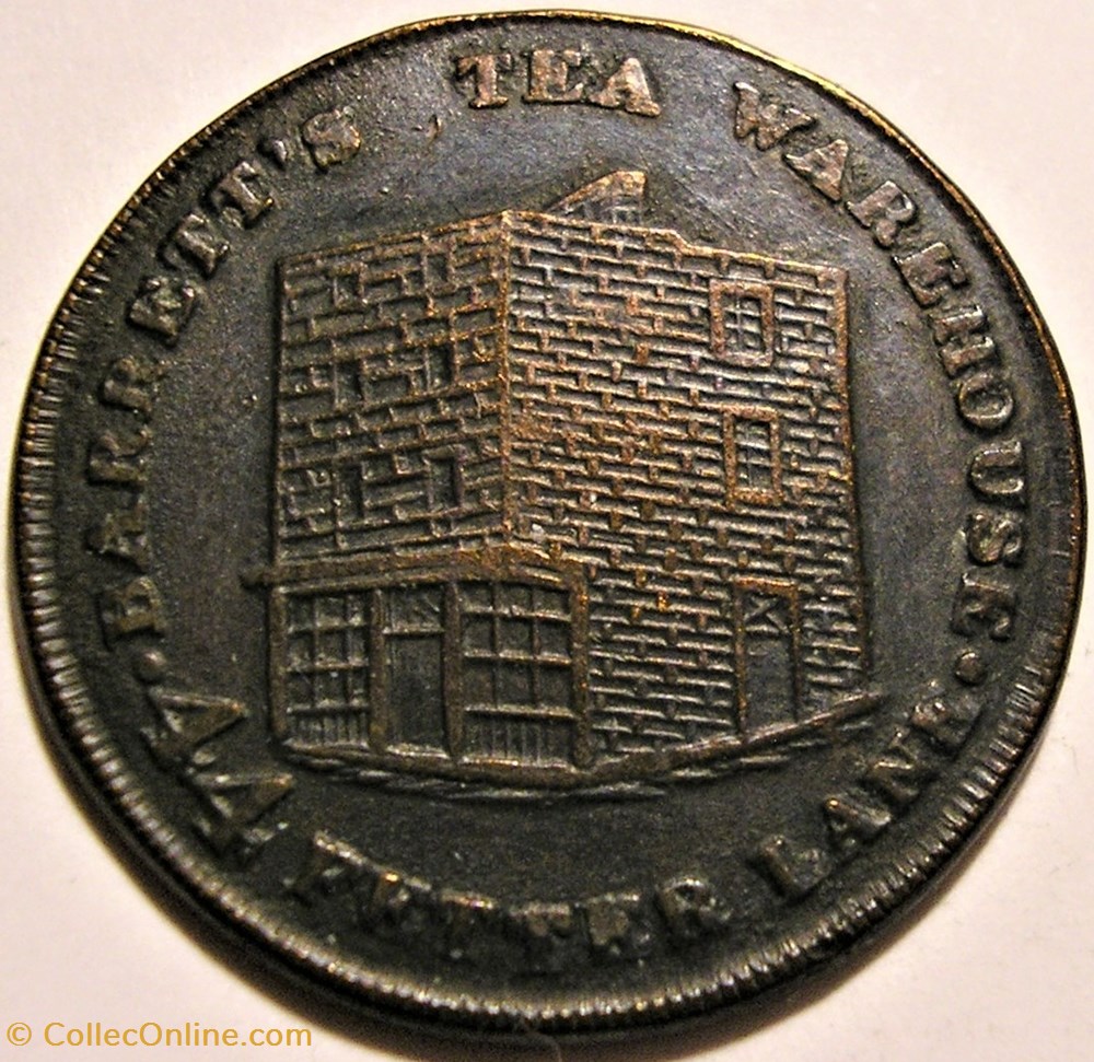 ca.1820' One Farthing - Barrett's Tea Warehouse, England monnaie monde royaume uni ca 182 one farthing barrets tea warehouse england