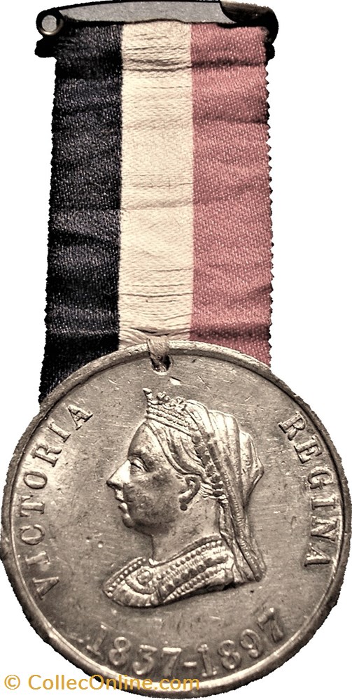 Victoria - 1897 Diamond Jubilee Medal & Ribbon - GB 4 medaille royaume uni victoria 1897 diamond jubilee medal ribbon gb