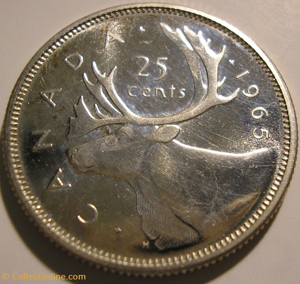 Elizabeth II - 25 Cents 1965 4 monnaie monde canadum elizabeth ii 25 cents 1965