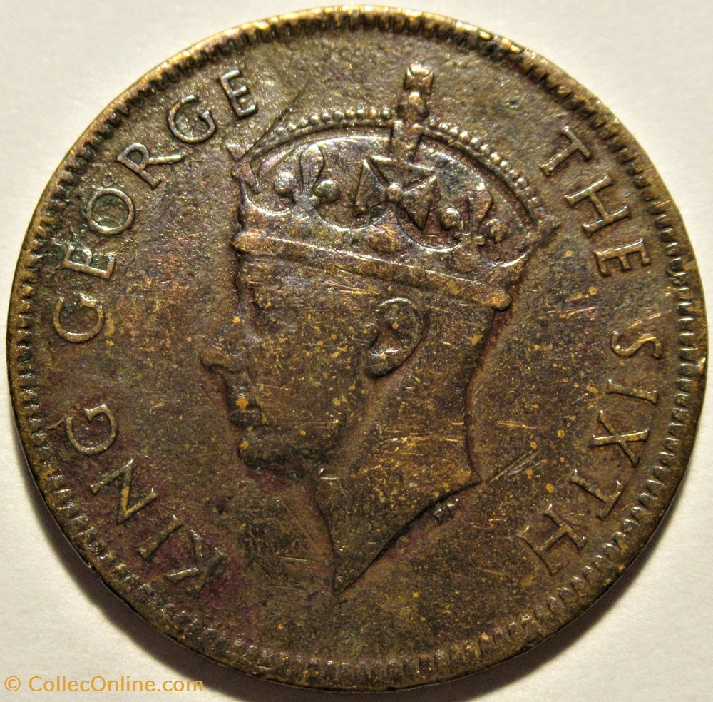 George VI - 2 Cents 1949 - Mauritius monnaies monde maurice george vi 2 cents 1949 mauritius