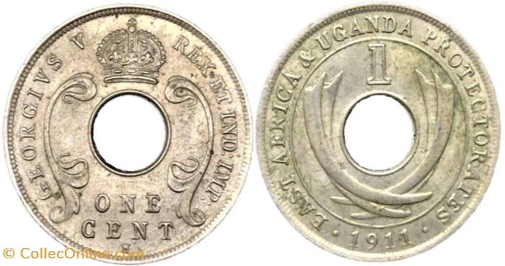 George V - 1 Cent 1911 - East Africa, Uganda Protectorates monnaies monde kenya george v 1 cent 1911 east africa uganda protectorates