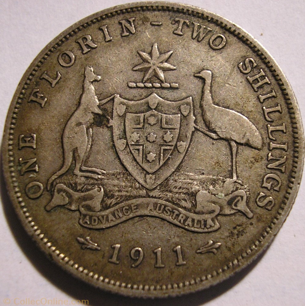 George V - One Florin 1911 - Australia monnaie monde australie george v one florin 1911 australia