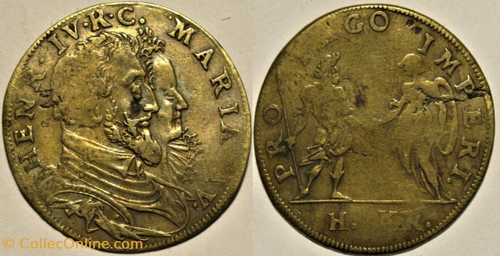 Henri IV et Marie de Médicis - c.1603 - Jeton de H. Krauwinckel monnaies paranumismatique jetons poids henri iv et marie de medicis c 1603 jeton de h krauwinckel