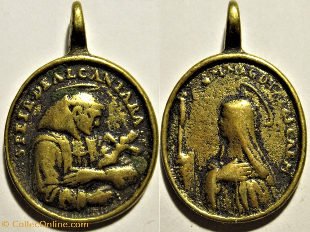 patrimoine religieux objets cultes medaille de san pedro de alcantara santa maria magdalena di pazzi