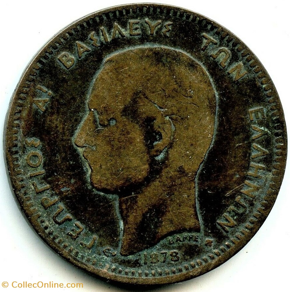 George I of Greece - 5 Lepta 1878 K monnaies monde grece george i of greece 5 lepta 1878 k