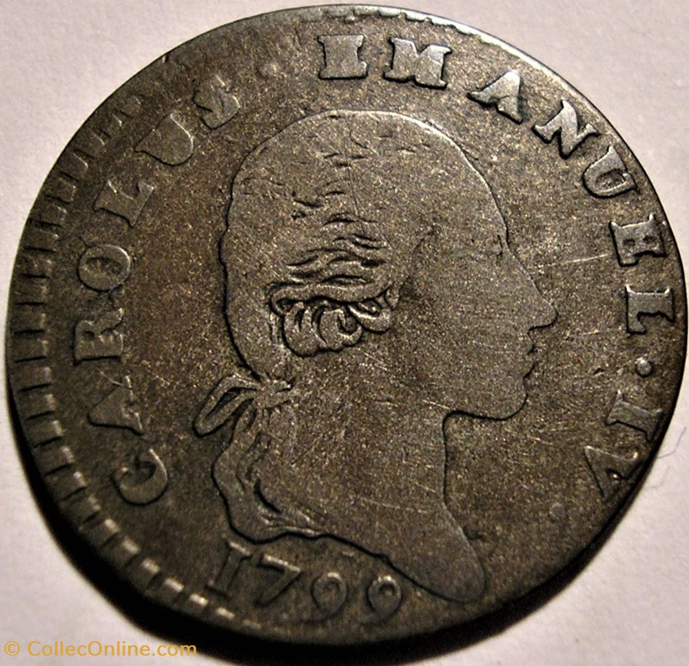 1799 Royaume de Sardaigne, 2.6 Soldi - Charles-Emmanuel IV de Savoie - Off Center monnaie monde italie 1799 royaume de sardaigne 2 6 soldi charles emmanuel iv de savoie off center
