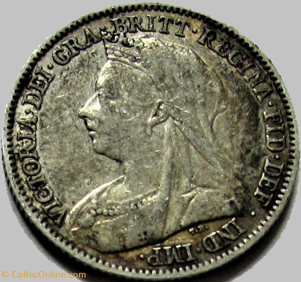 Victoria - Sixpence 1898 Kingdom of Great Britain 2 monnaies monde royaume uni victoria sixpence 1898 kingdom of great britain