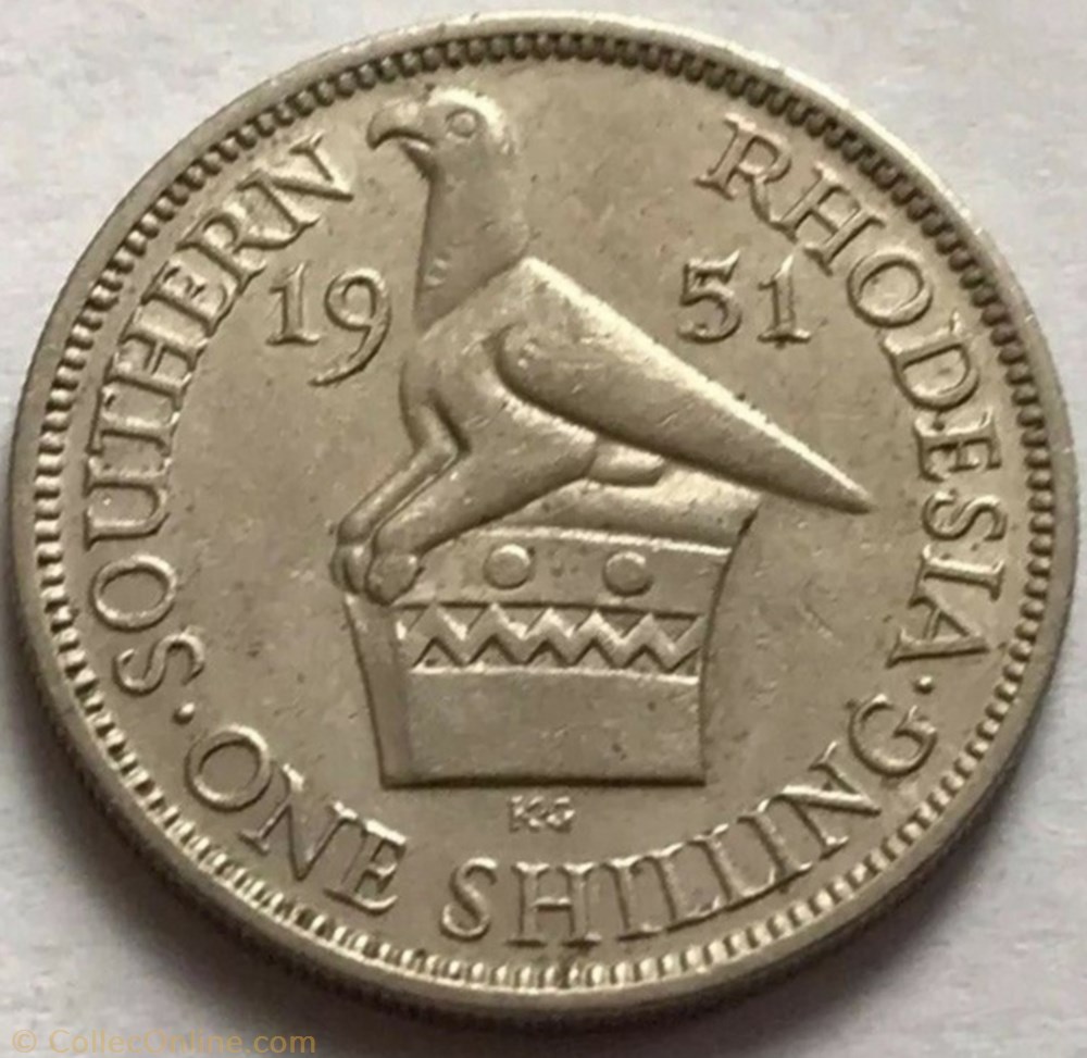 George VI - One Shilling 1951 - Southern Rhodesia (ex.2) monnaie monde zimbabwe george vi one shilling 1951 southern rhodesia ex 2