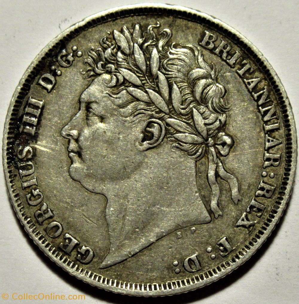 George IV - 1 Shilling 1824 - Great Britain 2 monnaies monde royaume uni george iv 1 shilling 1824 great britain