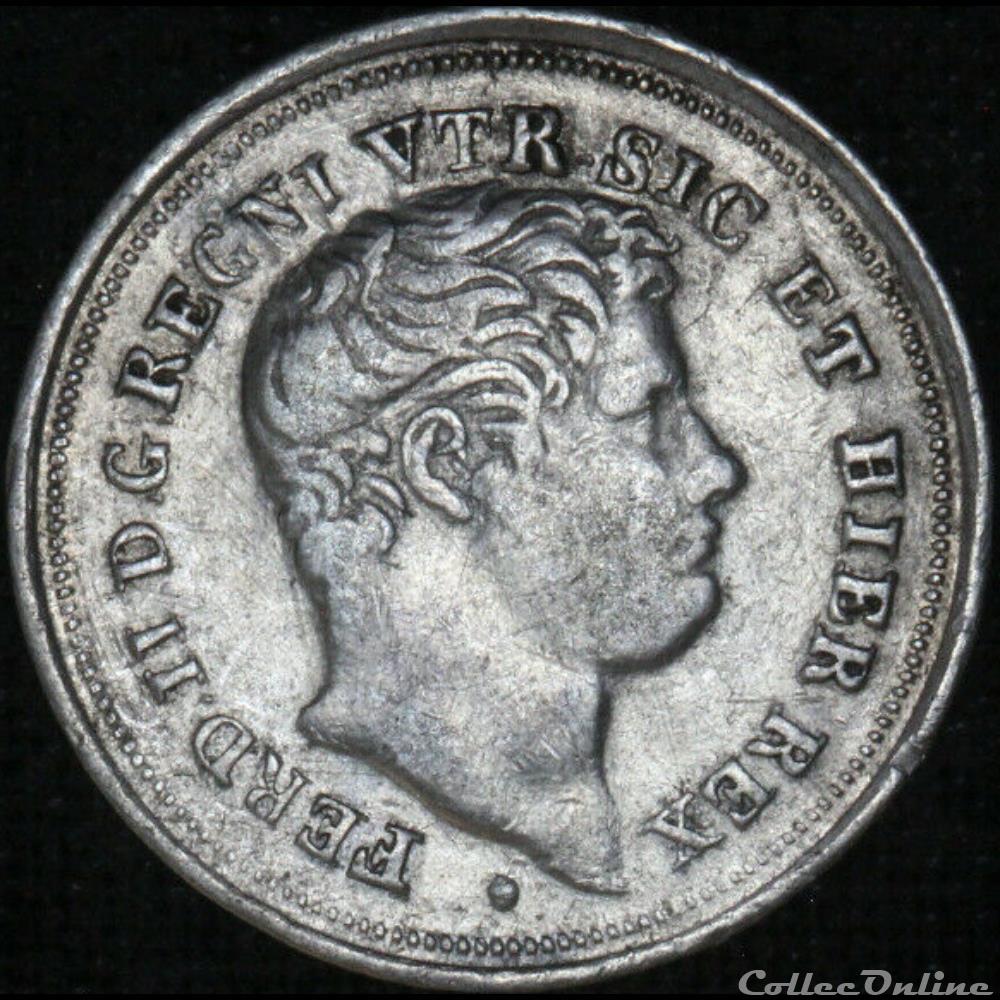 monnaie monde italie 1838 royaume de naples 5 grana mezzo carlino ferdinando ii