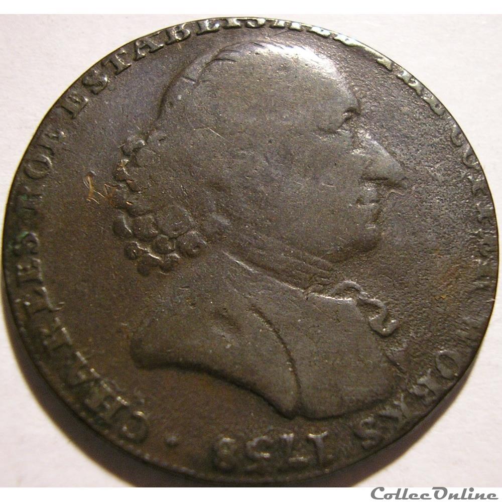 1792 HalfPenny Charles Roe, Copper Works - Cheshire, Macclesfield monnaies monde royaume uni 1792 halfpenny charles roe copper works cheshire macclesfield