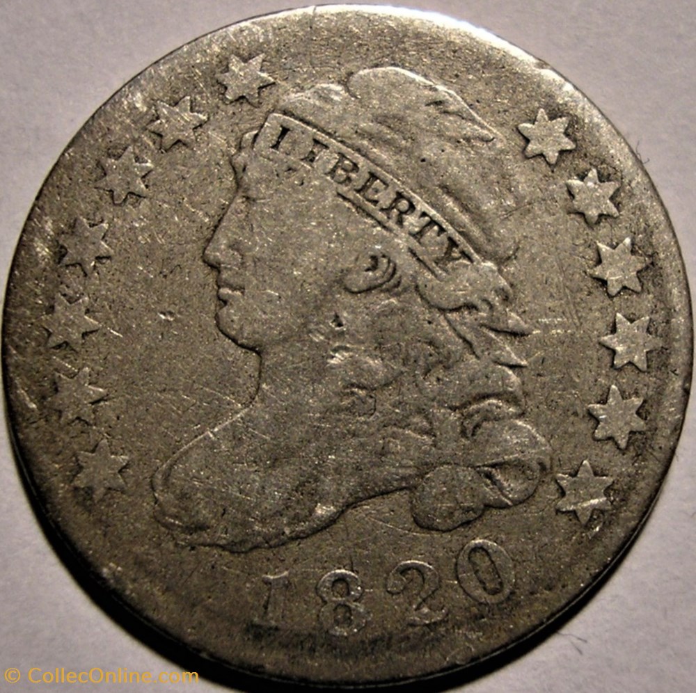 1820 Dime - 10 Cents 3 monnaie monde etat uni 1820 dime 10 cents