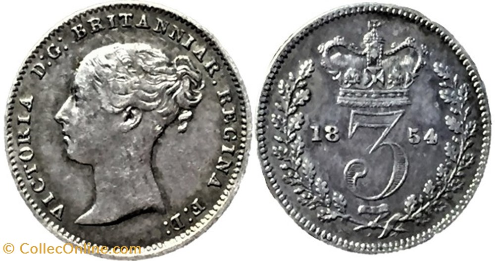 monnaies monde royaume uni victoria 3 pence 1854 kingdom of great britain