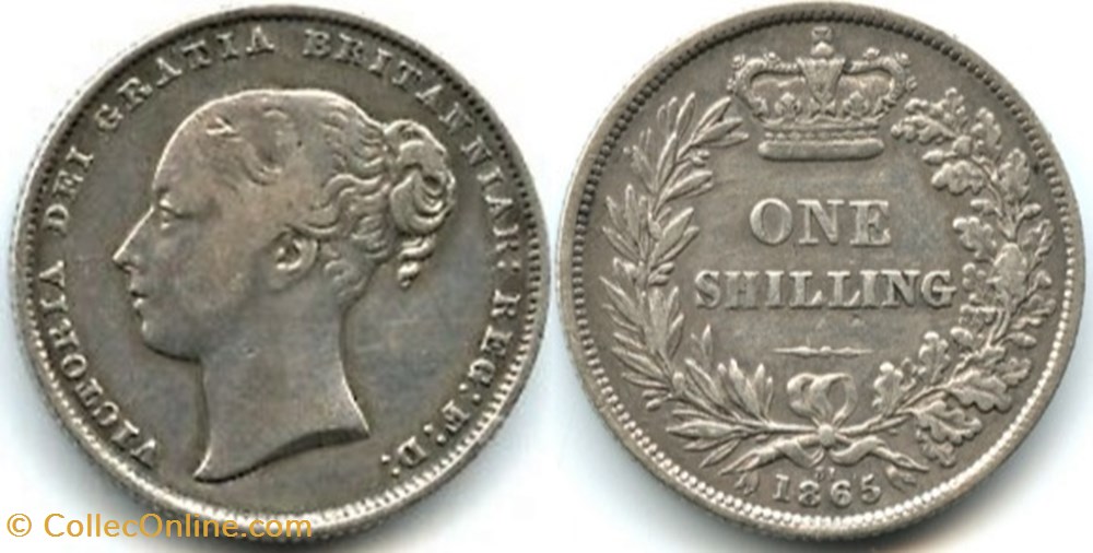 Victoria - 1 Shilling 1865 - Kingdom of Great Britain monnaies monde royaume uni victoria 1 shilling 1865 kingdom of great britain