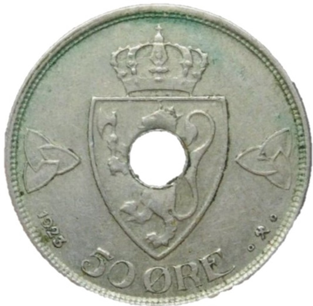 Haakon VII of Norway - 50 Øre 1923 monnaies monde norvege haakon vii of norway 50 re 1923