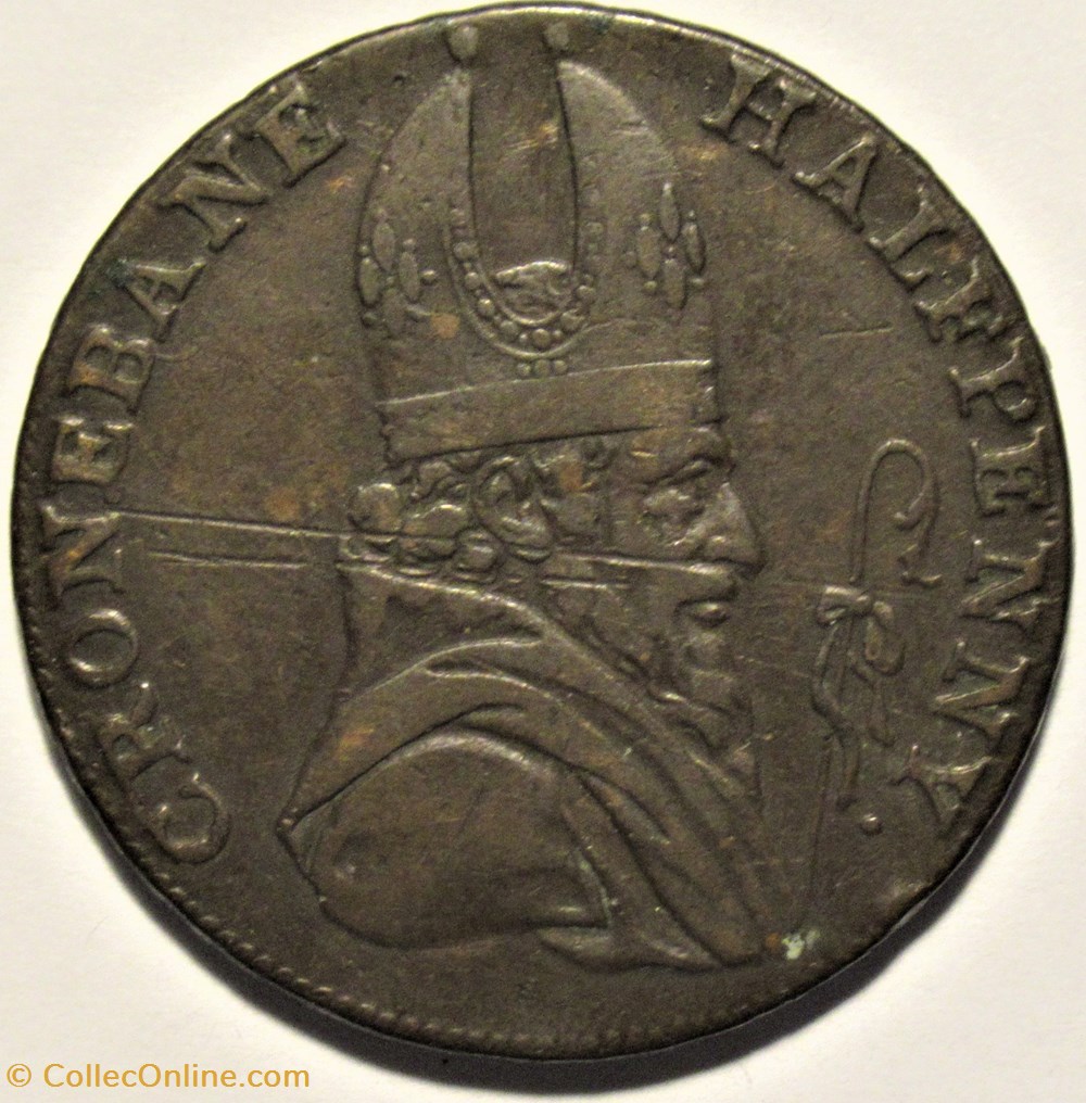 monnaies paranumismatique jetons poids 1789 halfpenny cronebane st patrick wicklow