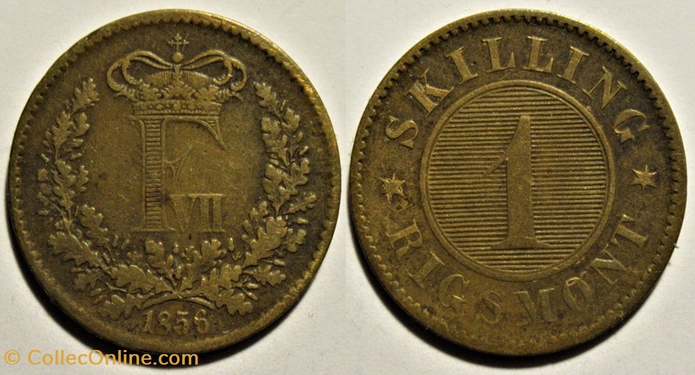 monnaies monde danemark frederik vii denmark 1 skilling rigsm nt 1856