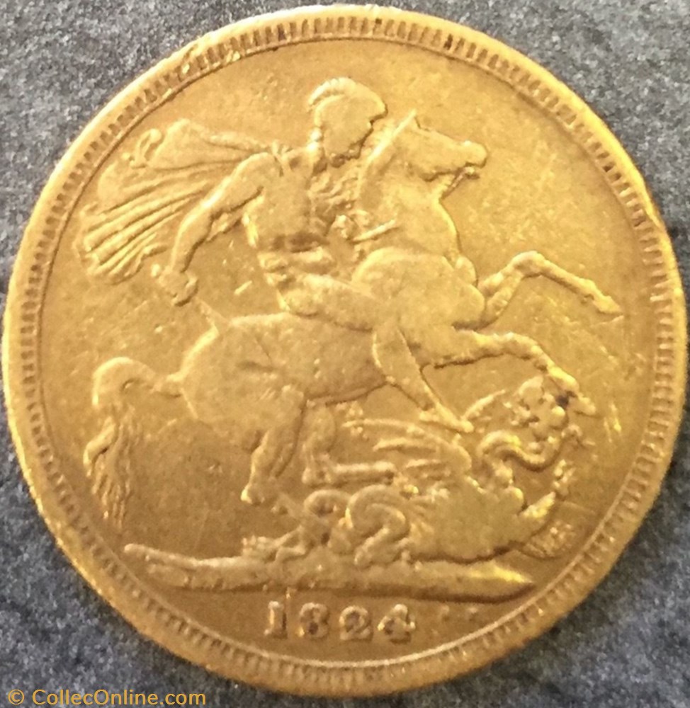 George IV - One Sovereign 1824 - Kingdom of Great Britain monnaies monde royaume uni george iv one sovereign 1824 kingdom of great britain