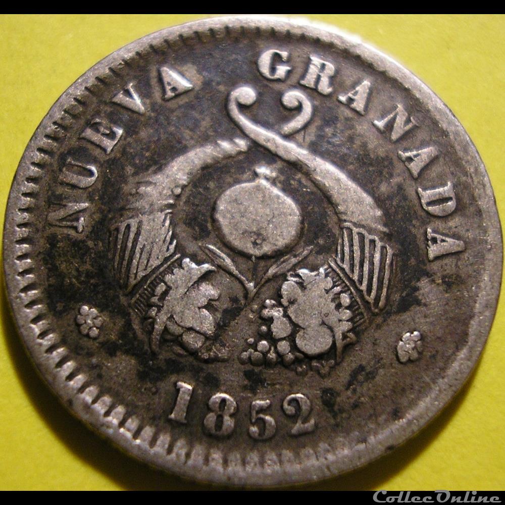 1 Real 1852 Bogota - Nueva Granada monnaie monde colombie 1 real 1852 bogota nueva granada