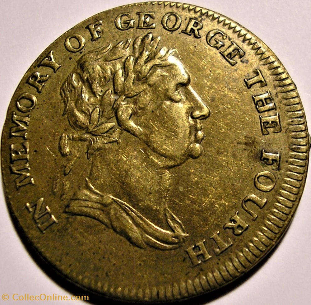 monnaie jeton mereaux george iv 1830 memorial medalet error great britain