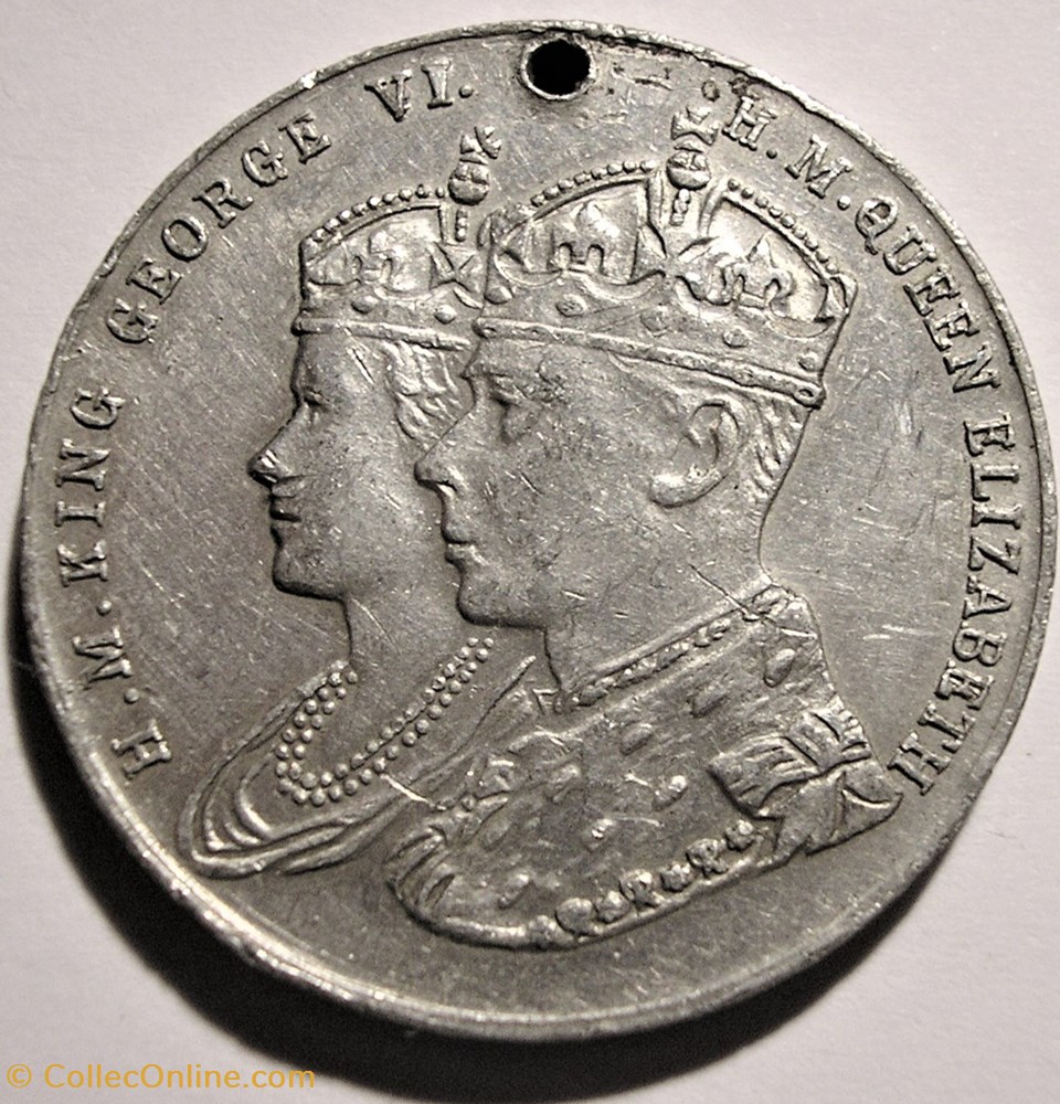 medaille royaume uni george vi elizabeth 1945 victory peace token