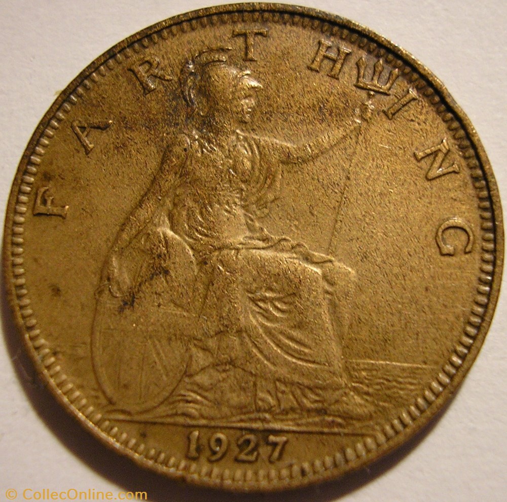 George V - Farthing 1927 - Great Britain monnaie monde royaume uni george v farthing 1927 great britain