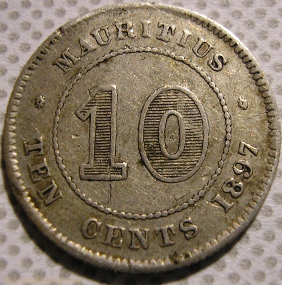 Victoria - 10 Cents 1897 - Mauritius Island monnaie monde maurice victoria 10 cents 1897 mauritius island