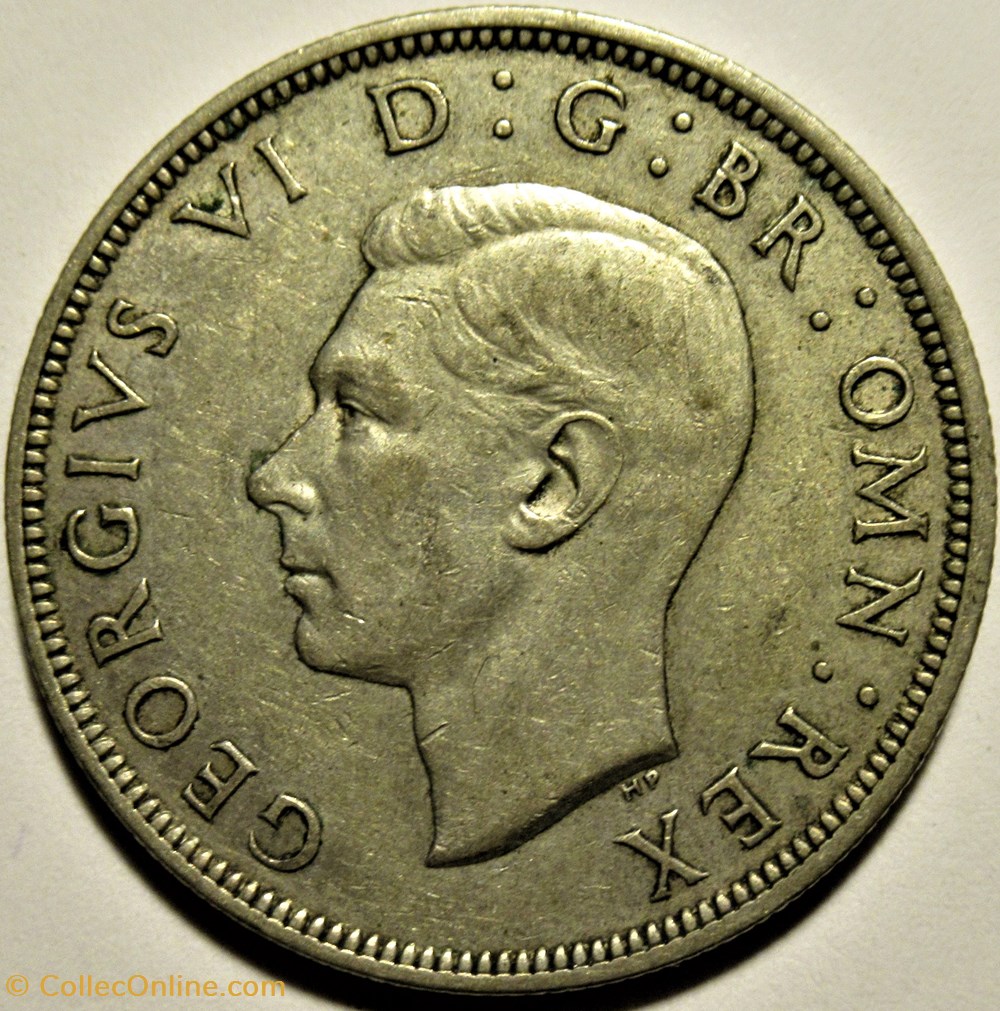 monnaies monde royaume uni george vi half crown 1942 great britain