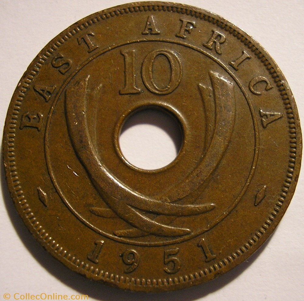 George VI - 10 Cents 1951 - East Africa monnaie monde kenya george vi 10 cents 1951 east africa