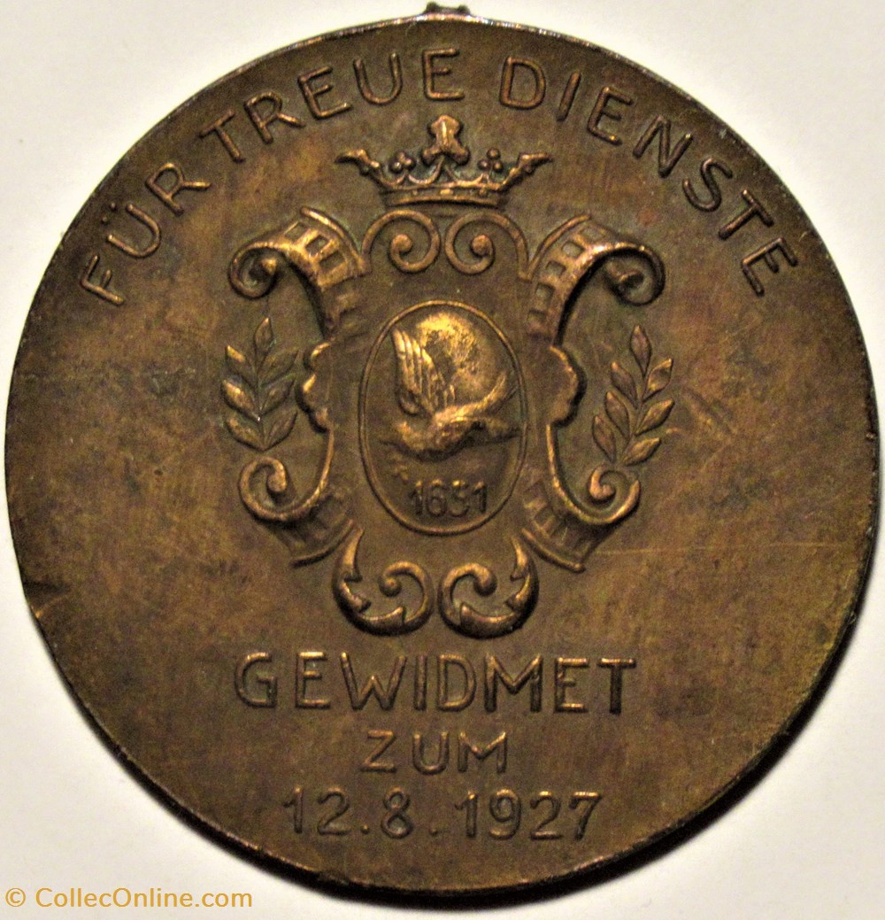 medailles allemagne empire allemand germany 1927 award medal of kalden bag factory to wanfried