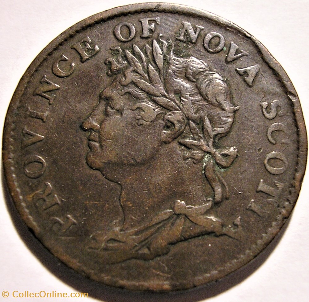 George IV - HalfPenny Token 1824 - Nova Scotia 2 monnaies monde canada george iv halfpenny token 1824 nova scotia