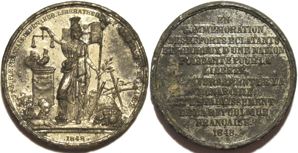 medailles france revolution medaillon 1848 journees de fevrier a paris iie republique