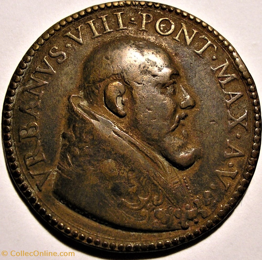 Pope Urban VIII - Medal 1628 Fortifications of Castel Sant'Angelo - Roma 2 medailles etat de la cite du vatican pope urban viii medal 1628 fortifications of castel sant angelo roma